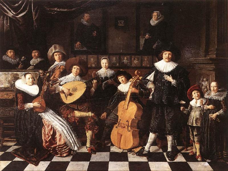 MOLENAER, Jan Miense Family Making Music ag oil painting picture